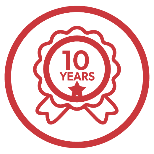 10-Year Residential, 5-Year Commercial Warranty*